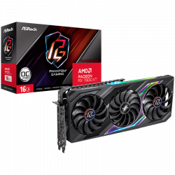 Asrock Video Card AMD Radeon RX7800XT Phantom Gaming 16GB OC, GDDR6, 256-bit, 3x DisplayPort™ 2.1, 1x HDMI™ 2.1, 2x 8-pin Power Connectors, Recommended PSU 800W