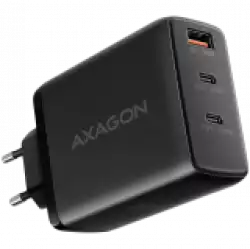 AXAGON ACU-DPQ100 GaN Wall charger, 3x port (USB + dual USB-C), PD3.0/QC4+/PPS/Apple, 100W, black                          