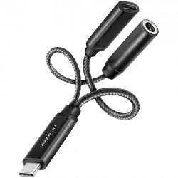 AXAGON ADA-HCPD USB-C to 3.5mm jack - Hi-Res DAC audio adapter, 384kHz/32bit, PD 60W 3A                          