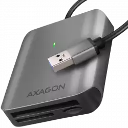 Axagon Aluminum high-speed USB-A 3.2 Gen 1 memory card reader. 3 slots, UHS-II.                          