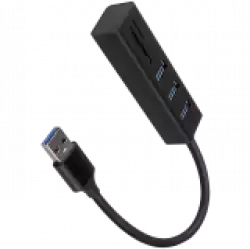 AXAGON HMA-CR3A 3x USB-A + SD/microSD, USB3.2 Gen 1 hub, metal, 20cm USB-A cable