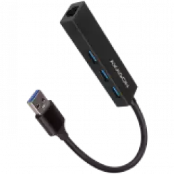 AXAGON HMA-GL3A 3x USB-A + GLAN, USB3.2 Gen 1 hub, metal, 20cm USB-A cable