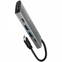 AXAGON HMC-5G21 2x USB-A + 2x USB-C + HDMI 4K/30Hz, USB-C 3.2 Gen 2 10Gbps hub, PD 60W, 13cm USB-C cable