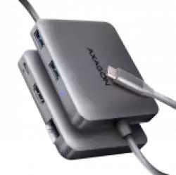 AXAGON HMC-5HL USB 5Gbps hub, 2x USB-A, HDMI 4k/60Hz, RJ-45, PD 100W, 20c