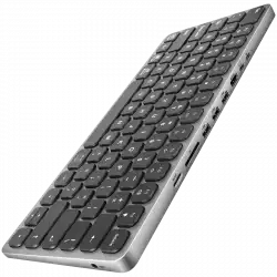 AXAGON HMC-KB keyboard USB-C 5Gbps with HUB, microSD/SD, 3x USB-A, HDMI 4K/60Hz, PD 100W, Audio, US layout