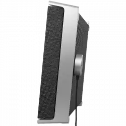 Beosound A9 5th Gen Speaker Natural Alu (Back Grey Mist/Cover Kvadrat Light Grey/Legs Oak)