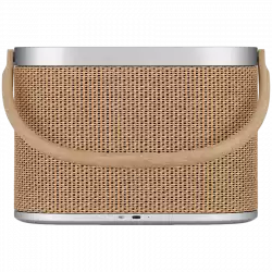 Beosound A9 5th Gen Speaker Natural Alu (Back Grey Mist/Cover Kvadrat Light Grey/Legs Oak)