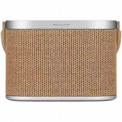 Beosound A9 5th Gen Speaker Natural Alu (Back Grey Mist/Cover Kvadrat Light Grey/Legs Oak)