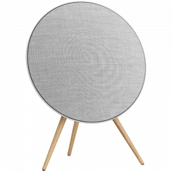 Beosound A9 5th Gen Speaker Natural Alu (Back Grey Mist/Cover Kvadrat Light Grey/Legs Oak)