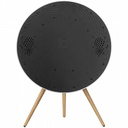 Beosound A9 5th Gen Speaker Natural Alu (Back Grey Mist/Cover Kvadrat Light Grey/Legs Oak)