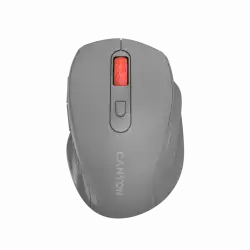 Canyon 6 buttons wireless 2.4Ghz mouse, MX8650A Sensor, DPI up to 1600,Injection case, 3 M life times left and right switches, 2xAAA battery, ABS material. Size: 105x71x40mm, Weight: 59g, Dark grey