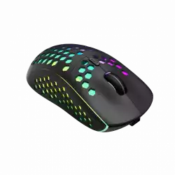 Canyon 7keys Gaming 2.4G wireless mouse, KA8 sensor, DPI up to 1600, rubber coating on panel, Huano 1million switch, 45cm PVC cable, ABS material. 400mAh battery, size: 125.8*63.7*41mm, weight: 95g, Black