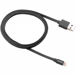 CANYON Charge & Sync MFI flat cable, USB to lightning, certified by Apple, 1m, 0.28mm, Dark gray
