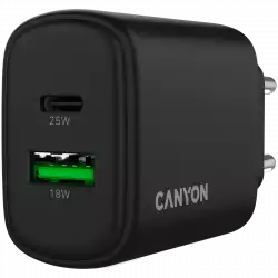 CANYON charger OnCharge 250 25W 1xPD 1xQC EU Black