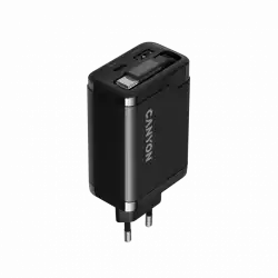 CANYON charger OnCharge 65RC Build-In Cable USB-C 65W 1xPD 1xQC EU Black