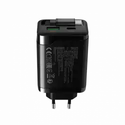 CANYON charger OnCharge 65RC Build-In Cable USB-C 65W 1xPD 1xQC EU Black