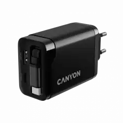 CANYON charger OnCharge 65RC Build-In Cable USB-C 65W 1xPD 1xQC EU Black