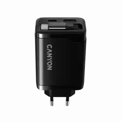 CANYON charger OnCharge 65RC Build-In Cable USB-C 65W 1xPD 1xQC EU Black