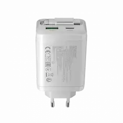 CANYON charger OnCharge 65RC Build-In Cable USB-C 65W 1xPD 1xQC EU White