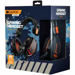 CANYON Fobos GH-3A, Gaming headset 3.5mm jack with microphone and volume control, with 2in1 3.5mm adapter, cable 2M, Black, 0.36kg