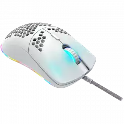CANYON Puncher GM-11, Gaming Mouse with 7 programmable buttons, Pixart 3519 optical sensor, 4 levels of DPI and up to 4200, 5 million times key life, 1.65m Ultraweave cable, UPE feet and colorful RGB lights, White, size:128.5x67x37.5mm, 105g