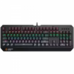 CANYON Hazard GK-6, Wired multimedia gaming keyboard with lighting effect, 108pcs rainbow LED, Numbers 104keys, EN double injection layout, cable length 1.8M, 450.5*163.7*42mm, 0.90kg, color black