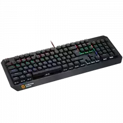 CANYON Hazard GK-6, Wired multimedia gaming keyboard with lighting effect, 108pcs rainbow LED, Numbers 104keys, EN double injection layout, cable length 1.8M, 450.5*163.7*42mm, 0.90kg, color black