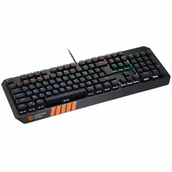 CANYON Hazard GK-6, Wired multimedia gaming keyboard with lighting effect, 108pcs rainbow LED, Numbers 104keys, EN double injection layout, cable length 1.8M, 450.5*163.7*42mm, 0.90kg, color black