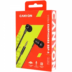 CANYON headphones SEP-4 Mic Flat 1.2m Black