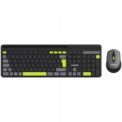 CANYON HSET-W5 EN Keyboard+Mouse AAA+AA Wireless Black