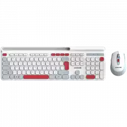 CANYON HSET-W5 EN Keyboard+Mouse AAA+AA Wireless White