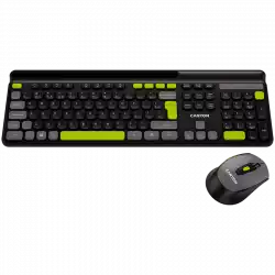 CANYON HSET-W5 EN Keyboard+Mouse AAA+AA Wireless Black