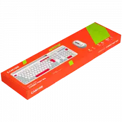 CANYON HSET-W5 EN Keyboard+Mouse AAA+AA Wireless White