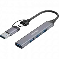 CANYON hub DS-02 4in1 USB-A/C Grey