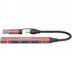 CANYON hub DS-02 4in1 USB-A/C Pink