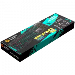 CANYON Nightfall GK-7, Wired Gaming Keyboard,Black 104 mechanical switches,60 million times key life, 22 types of lights,Removable magnetic wrist rest,4 Multifunctional control knob,Trigger actuation 1.5mm,1.6m Braided cable,US layout,dark grey, size:435*125*37.47mm