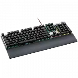 CANYON Nightfall GK-7, Wired Gaming Keyboard,Black 104 mechanical switches,60 million times key life, 22 types of lights,Removable magnetic wrist rest,4 Multifunctional control knob,Trigger actuation 1.5mm,1.6m Braided cable,US layout,dark grey, size:435*125*37.47mm