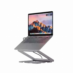 Canyon Laptop stands with hub, TYPE C F to HDMI2.0+2USB3.0+USBC3.0+RJ45+PD, TYEP C TO C cable 1m white with Emarker: HUSB332A, Material: Aluminum case+ABS+PS, Size: 245x240x27.2+/-0.3mm, Weight:1304g