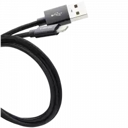 CANYON CFI-3, Lightning USB Cable for Apple, braided, metallic shell, cable length 1m, Black, 14.9*6.8*1000mm, 0.02kg
