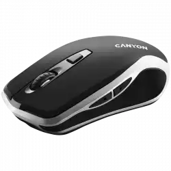 CANYON MW-19, 2.4GHz Wireless Rechargeable Mouse with Pixart sensor, 6keys, Silent switch for right/left keys,Add NTCDPI: 800/1200/1600, Max. usage 50 hours for one time full charged, 300mAh Li-poly battery, Black -Silver, cable length 0.6m, 121*70*39mm, 0.