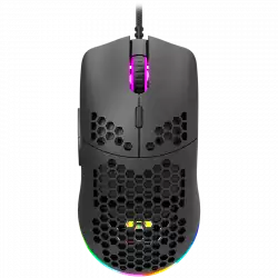 CANYON Puncher GM-11, Gaming Mouse with 7 programmable buttons, Pixart 3519 optical sensor, 4 levels of DPI and up to 4200, 5 million times key life, 1.65m Ultraweave cable, UPE feet and colorful RGB lights, Black, size:128.5x67x37.5mm, 105g
