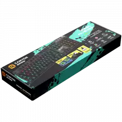 CANYON Nightfall GK-7, Wired Gaming Keyboard,Black 104 mechanical switches,60 million times key life, 22 types of lights,Removable magnetic wrist rest,4 Multifunctional control knob,Trigger actuation 1.5mm,1.6m Braided cable,US layout,dark grey, size:435*125*37.47mm