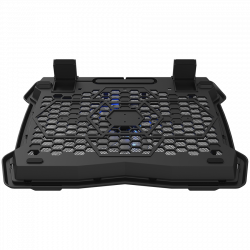 CANYON NS02, Cooling stand single fan with 2x2.0 USB hub, support up to 10”-15.6” laptop, ABS plastic and iron, Fans dimension:125*125*15mm(1pc), DC 5V, fan speed: 800-1000RPM, size:340*265*30mm, 406g