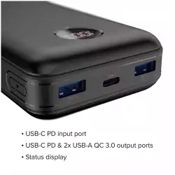 CANYON power bank PB-2002 LED 20000 mAh PD 20W QC 3.0 White