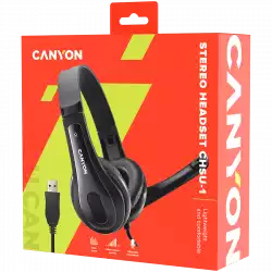 CANYON PC headset CHSU-1 PC Mic USB 2m Black
