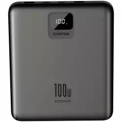 CANYON power bank PB-2008 LED FLAT 20000 mAh PD100W QC3.0 Dark Grey