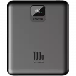 CANYON power bank PB-2008 LED FLAT 20000 mAh PD100W QC3.0 Dark Grey