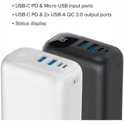 CANYON power bank PB-301 LED 30000 mAh PD 20W QC 3.0 White