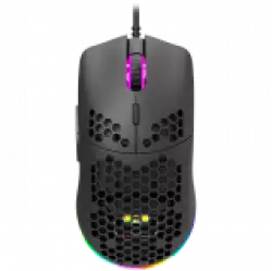 CANYON Puncher GM-11, Gaming Mouse with 7 programmable buttons, Pixart 3519 optical sensor, 4 levels of DPI and up to 4200, 5 million times key life, 1.65m Ultraweave cable, UPE feet and colorful RGB lights, Black, size:128.5x67x37.5mm, 105g