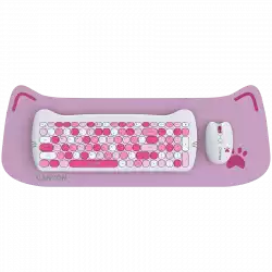 CANYON HSET-W6 EN Keyboard+Mouse Kitty Edition AAA+АА Wireless Pink
